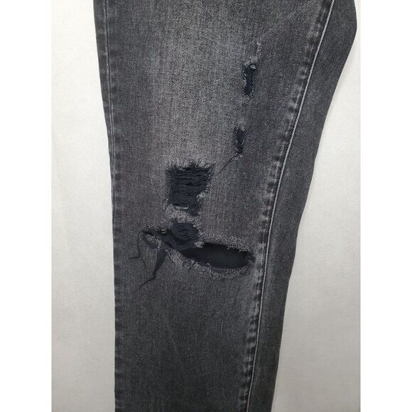 One by OneTeaspoon High Waist Awesome Baggies Distressed Black Denim Jeans Sz 25 - Picture 9 of 13